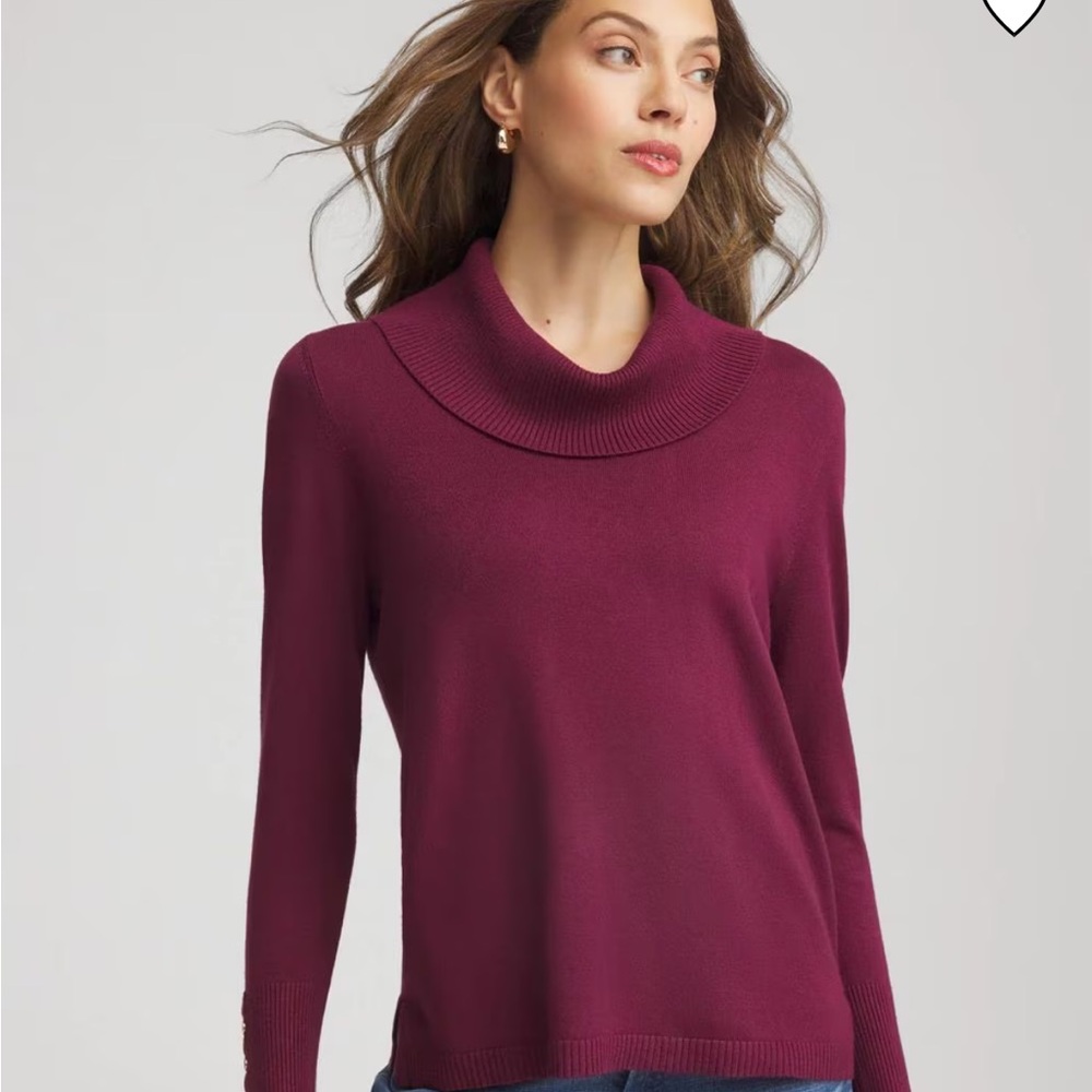 Chico’s maroon cowl neck Sweater